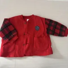 mewl 赤 チェック柄 袖 アウター 90-12