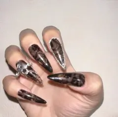 ゴシックレース×ブラックフレンチ ネイルチップ