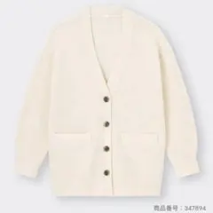 【新品タグ付き】GU パフィータッチオーバーサイズカーディガン　01 ホワイト