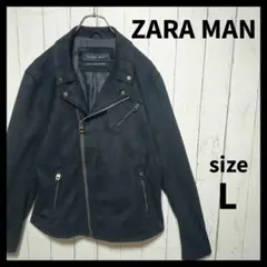 【ZARA】 スエードライクライダースジャケット　ダブル　F323