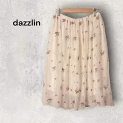 【美品】dazzlin ダズリン 花柄刺繍チュールスカート フリーサイズ　春服のサムネイル