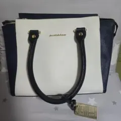 Samantha & chouette ハンドバッグ 中型 ホワイト/ネイビー