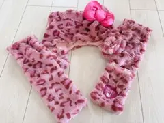 Hello Kitty ヒョウ柄カチューシャと手袋セット