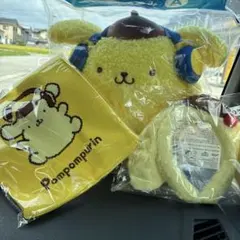 新品未開封　ポムポムプリン ぬいぐるみ トートバッグ カチューシャセット