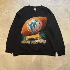 90s NUTMEG MILLS ドルフィンズ スウェット ブラック　XL