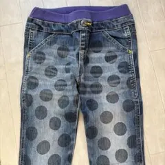 BREEZE ブリーズ デニムパンツ　140 ドット柄　スキニー　ウエストゴム