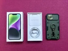 純正ライトニングケーブルとiPhone 14 箱とsimピンと耐衝撃ケース
