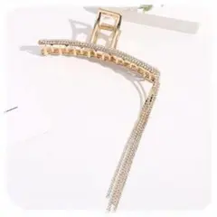 ヘアバンス　ヘアクリップ　髪留め　ゴールド　チェーン　ゴージャス　キラキラ　韓国