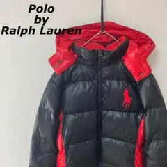 【ビッグポニー】ラルフローレン　刺繍ロゴ入りダウンジャケット　フード取り外し式