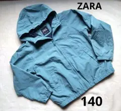 ZARA キッズ フード付ジャケット ブルーグリーン 140cm