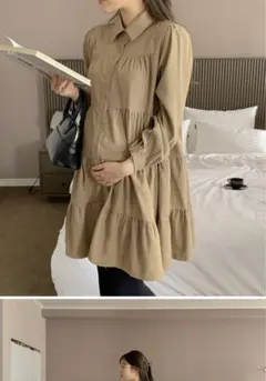 裏起毛 ロングワンピース