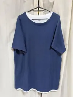 GLOBAL WORK レイヤード風 Tシャツ ネイビー XL