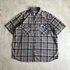 Carhartt 半袖ワークシャツ チェック柄 スナップボタン 2XL グレー系のサムネイル