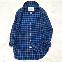美品 フランクアンドアイリーン EILEEN チェック柄 スキッパー ネルシャツ