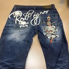 レッドペッパー エドハーディー ビッグロゴ ウイング スカル デニム