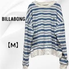 BILLABONG Mサイズ 長袖ストライプTシャツ タオル地