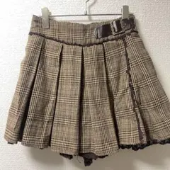 アクシーズファム チェック柄 キュロット フリル レース M 茶 ポリエステルのサムネイル