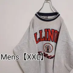 G49【US輸入】ILLINOIS　スウェット【メンズXXL】グレーのサムネイル
