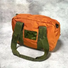 ミリタリースモールボストンバッグ ナイロン マルチカム カモフラ 花柄