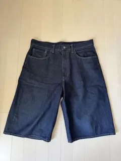 デニムショートパンツ　ダークブルー　Lサイズ