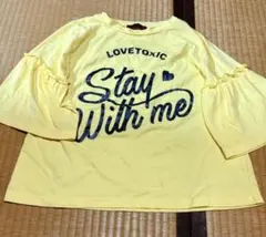 【Lovetoxic】 イエロー フリル袖 Tシャツ Mのサムネイル