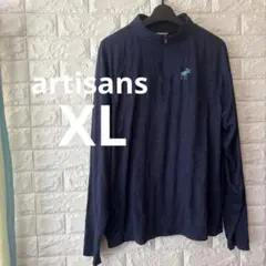artisans ネイビー ハーフジップシャツ 【XL】　メンズ　ゴルフ