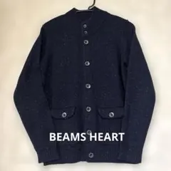 BEAMS HEART ネイビー　長袖カーディガン　ポケット付き　【M】