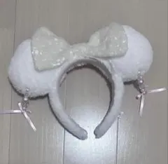 ディズニー カチューシャ ホワイト イヤリング