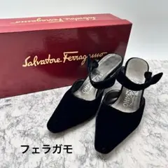 Salvatore Ferragamo ベロアパンプス ブラックのサムネイル