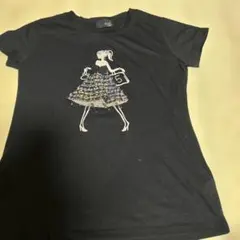 Grand Table 半袖Tシャツ ブラック ビジュー装飾のサムネイル
