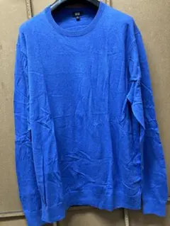 UNIQLO エクストラファインメリノクルーネックセーター（長袖） ブルー　XL