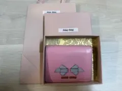 miu miu 二つ折り財布 リボン ピンクのサムネイル