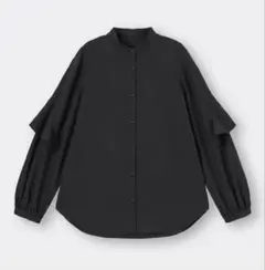 GU ラッフルスリーブブラウス ブラック Sサイズ