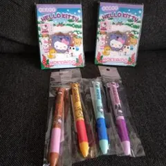 北海道限定　ハローキティ 2色　ボールペン 4本、メモ2冊　未使用