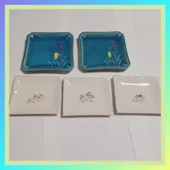4/6出品終了✨青色小皿２枚✨白色小皿３枚セット✨和食器