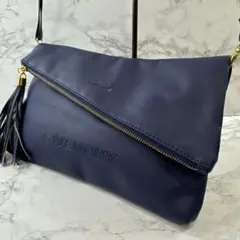 GIVENCHYジバンシィ PUレザーアシンメトリーショルダーバッグ 紺ネイビーのサムネイル