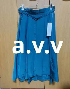a.v.v フレアスカート XS グリーン ポリエステル
