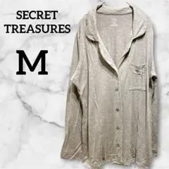 美品✨ カーディガン【M】カットソー生地 グレー 春物 羽織り 海外古着