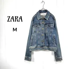ザラ デニムジャケット Gジャン ダメージ加工 古着 ヴィンテージ M