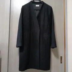 プラステ　ウールモッサカラーレスコート　Lサイズ　黒