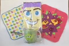 ディズニー タオル 3点セットとコップ、巾着セット　ミッキー エイリアン