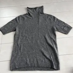 コムサ カシミヤ ハイネック 半袖ニット M