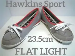 ホーキンススポーツ フラットライトパンプス グレー/ピンク　23.5cm　558