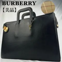 Burberry バーバリー ダレスバッグ サフィアーノ レザー ブラック 黒