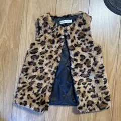 ファー　ベスト　80cm 90cm アニマル柄　ひょう柄