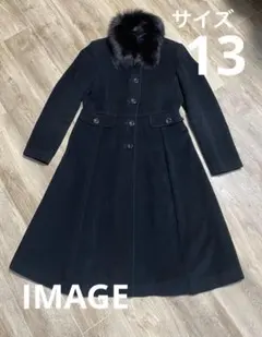 美品 IMAGE ロングコート(13号)ブラック Ａラインのサムネイル