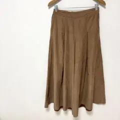 ガウチョパンツ　フレア　Mサイズ　茶色ブラウン　ウエストゴム　ナチュラル系　秋冬