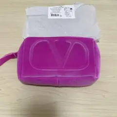Valentino beauty ピンク スエード風　ポーチ　ノベルティ