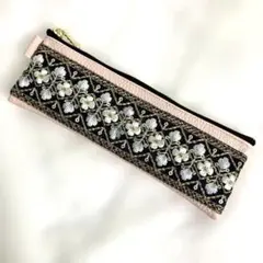 インド刺繍リボン　スリムペンケース