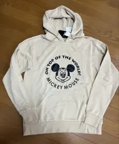 ミッキーマウス フード付きパーカー ベージュ